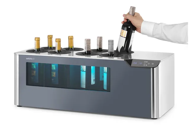 Chłodziarka do wina nastawna dwustrefowa, Cellar, czarny, 220-240V/60W, 800x350x293mm Arktic 237380