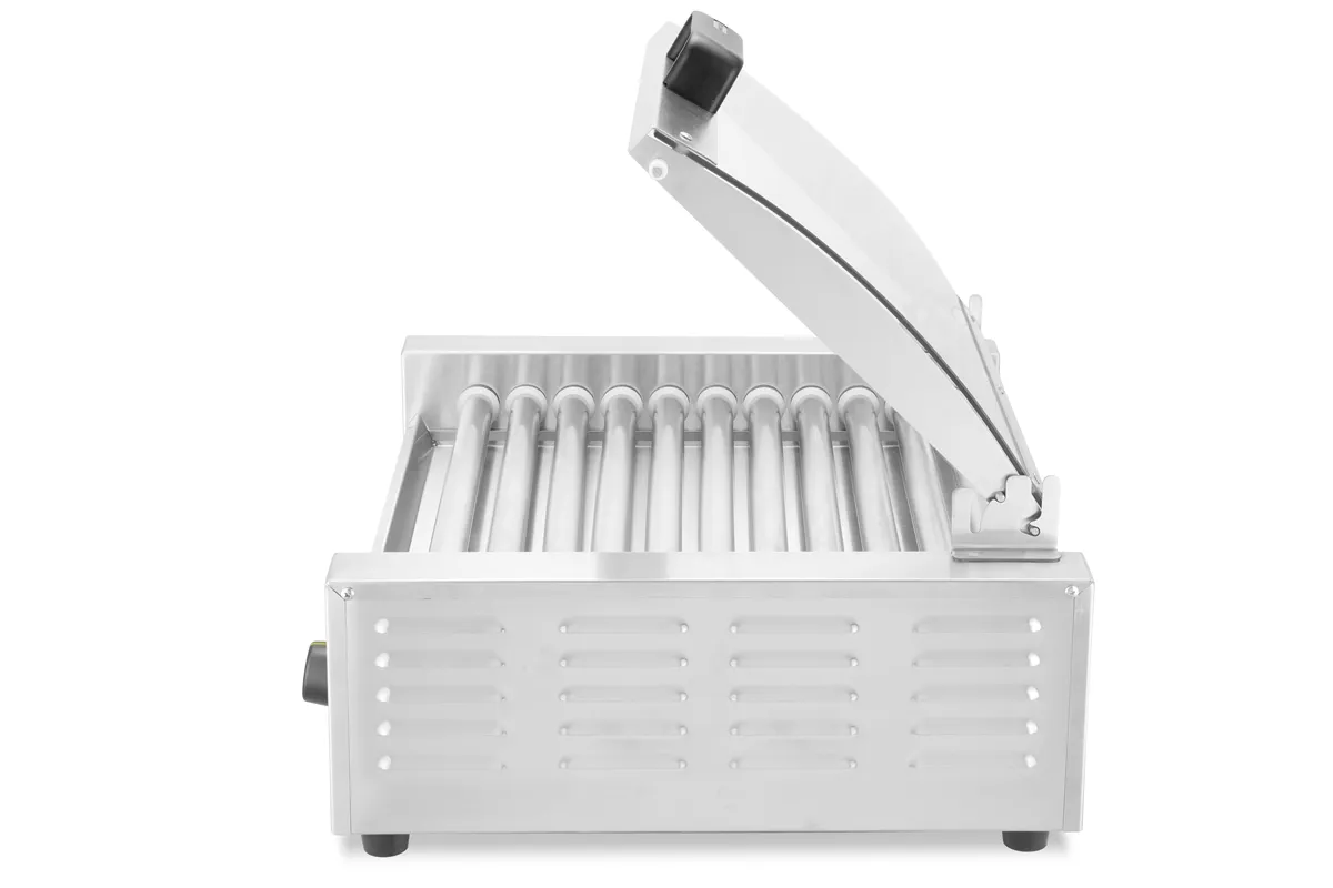 Podgrzewacz rolkowy do parówek dwustrefowy, z pokrywą, 11 rolek, 220-240V/980W, 566x527x259mm HENDI 268650