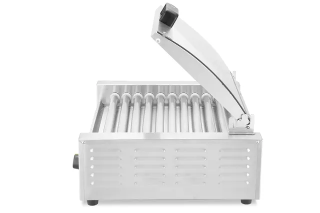 Podgrzewacz rolkowy do parówek dwustrefowy, z pokrywą, 11 rolek, 220-240V/980W, 566x527x259mm HENDI 268650