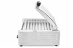 Podgrzewacz rolkowy do parówek dwustrefowy, z pokrywą, 11 rolek, 220-240V/980W, 566x527x259mm HENDI 268650