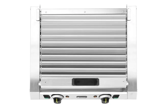 Podgrzewacz rolkowy do parówek dwustrefowy, z pokrywą, 11 rolek, 220-240V/980W, 566x527x259mm HENDI 268650