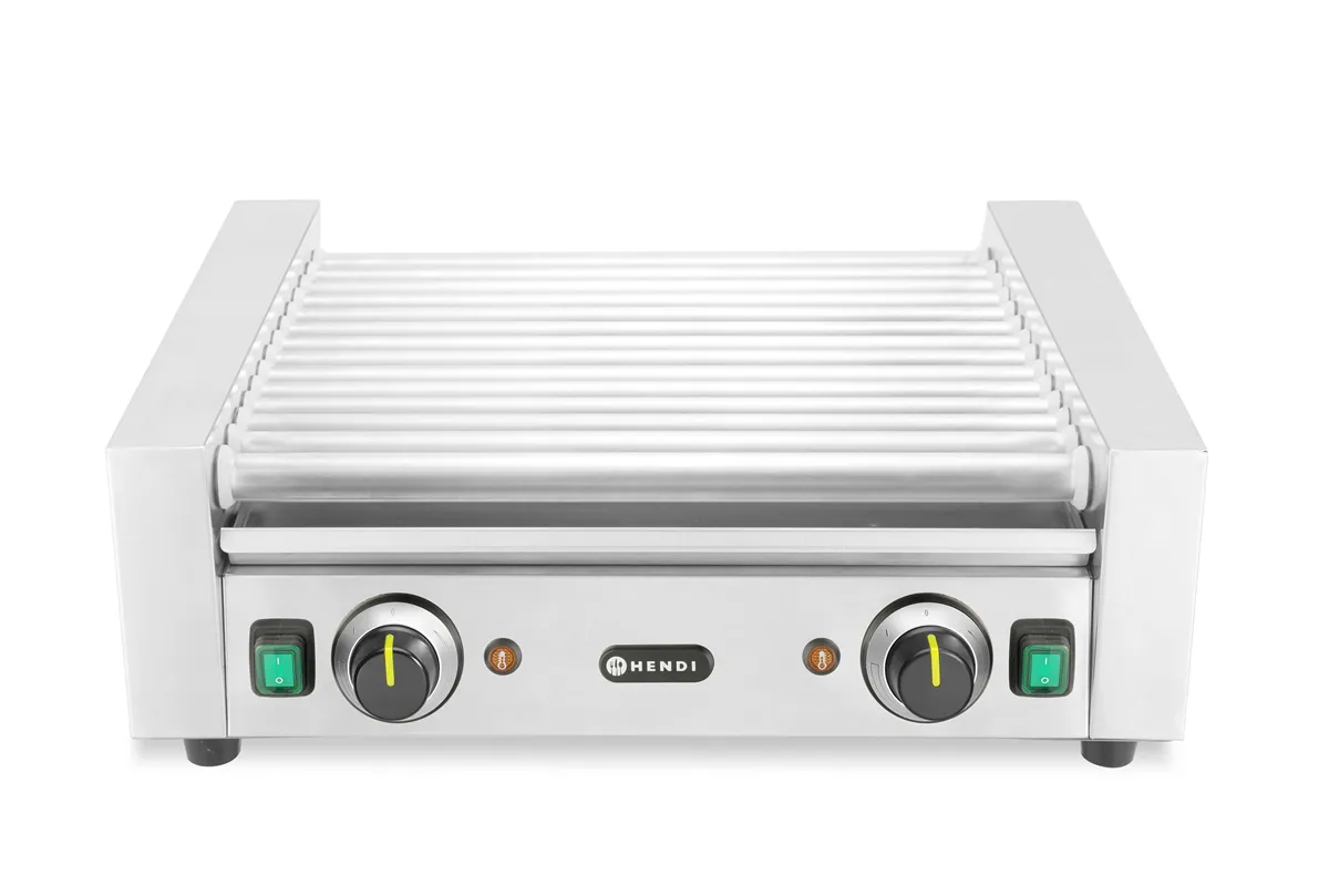 Podgrzewacz rolkowy do parówek dwustrefowy, 14 rolek, 230V/1230W, 566x640x192mm HENDI 268667