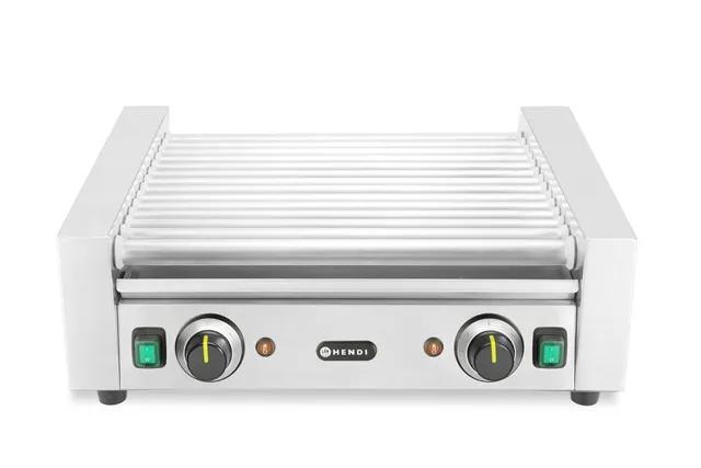 Podgrzewacz rolkowy do parówek dwustrefowy, 14 rolek, 230V/1230W, 566x640x192mm HENDI 268667
