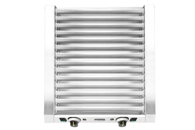 Podgrzewacz rolkowy do parówek dwustrefowy, 14 rolek, 230V/1230W, 566x640x192mm HENDI 268667