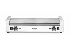 Podgrzewacz rolkowy do parówek XL - dwustrefowy, 14 rolek, srebrny, 220-240V/2000W, 732x590x168mm, Prostokątny HENDI 268674