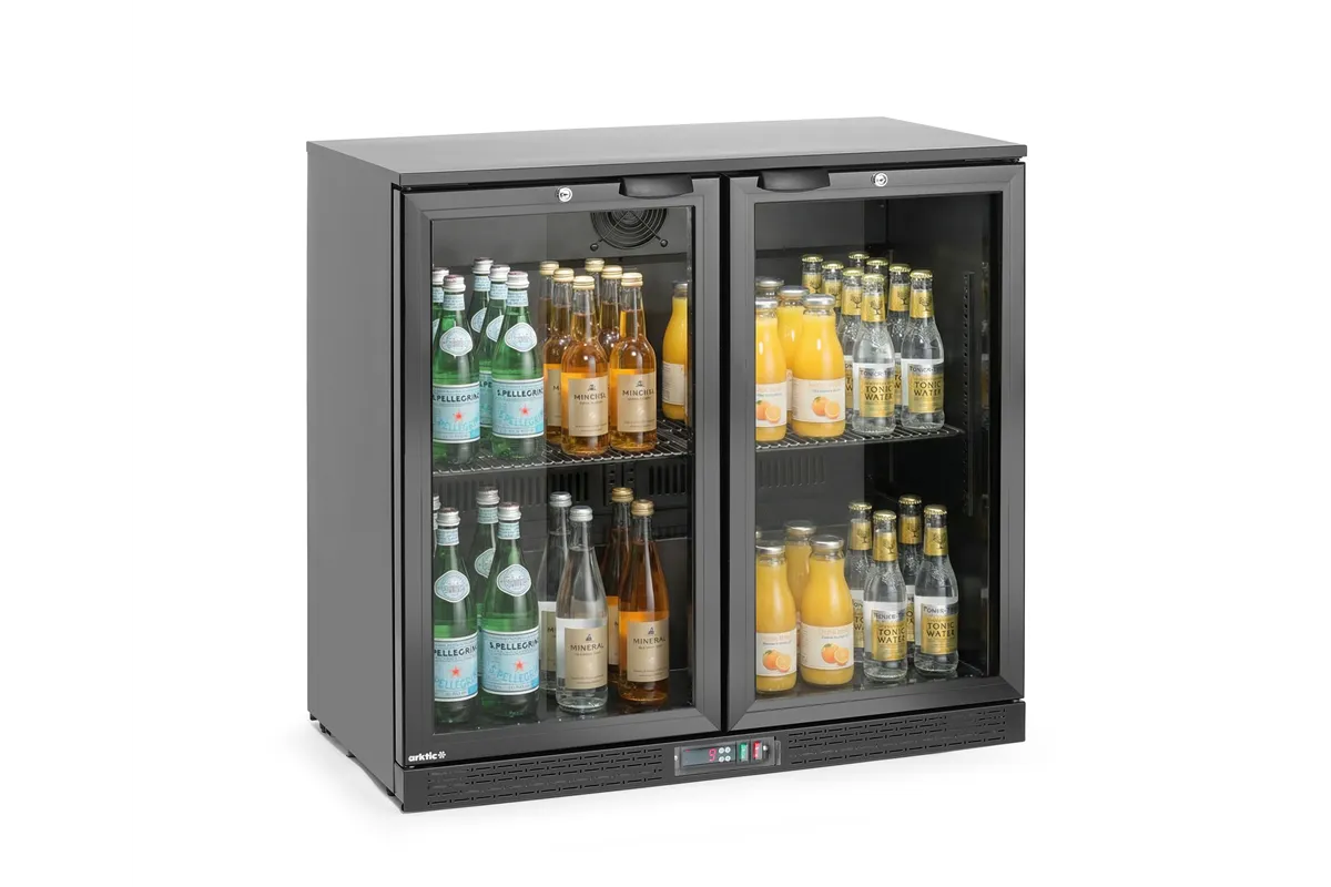 Lodówka barowa 2-drzwiowa, 158L, czarny, 220-240V/160W, 900x530x870mm Arktic 236895