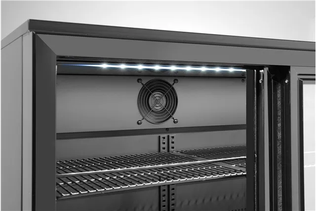 Lodówka barowa z potrójnymi drzwiami suwanymi, 308L, czarny, 220-240V/160W, 1350x520x865mm Arktic 236901