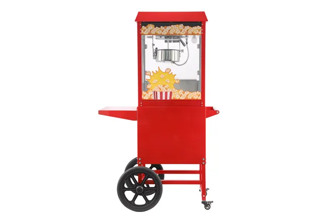 Urządzenie do popcornu z wózkiem, czerwony, 220-240V/1155W, 940x510x1553mm HENDI 282830