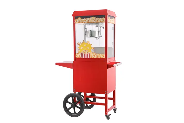 Urządzenie do popcornu z wózkiem, czerwony, 220-240V/1155W, 940x510x1553mm HENDI 282830