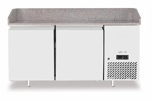 Stół chłodniczy do pizzy 2-drzwiowy z granitowym blatem, 250L, granitowy, 230V/250W, 1510x800x875mm Arktic 220245