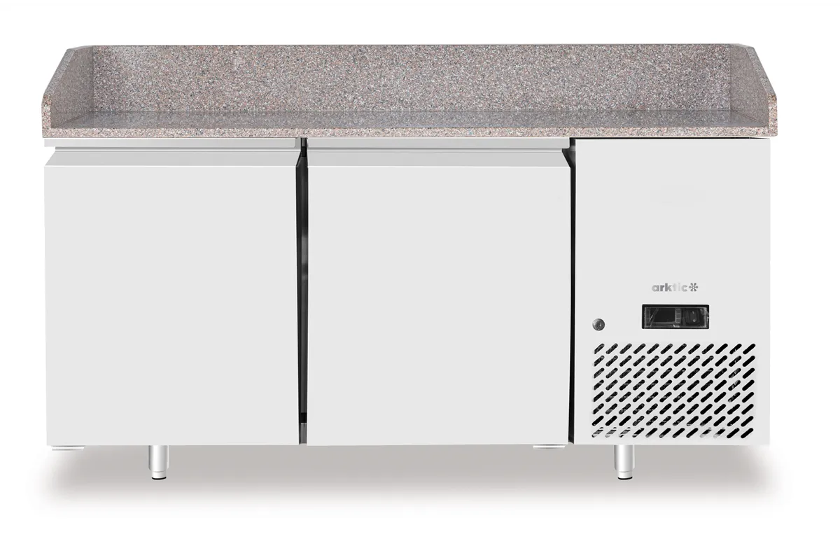 Stół chłodniczy do pizzy 2-drzwiowy z granitowym blatem, 250L, granitowy, 230V/250W, 1510x800x875mm Arktic 220245
