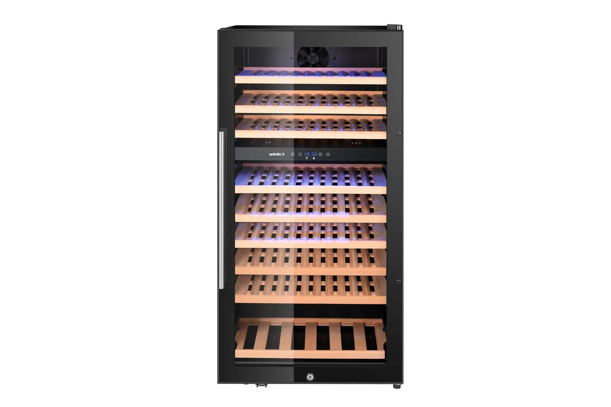 Lodówka do wina, 2-strefowa, 91 butelki, 230L, czarny, 569x595x1215mm Arktic 237113