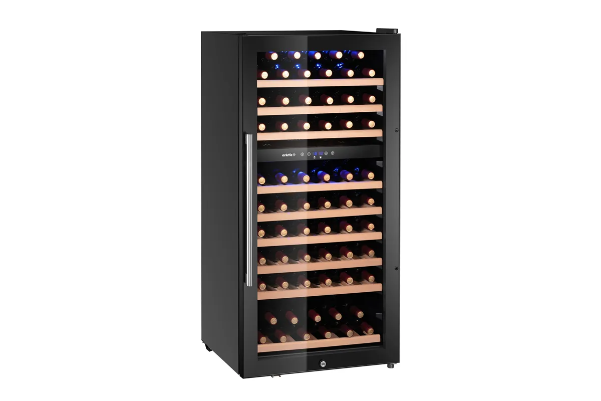 Lodówka do wina, 2-strefowa, 91 butelki, 230L, czarny, 569x595x1215mm Arktic 237113