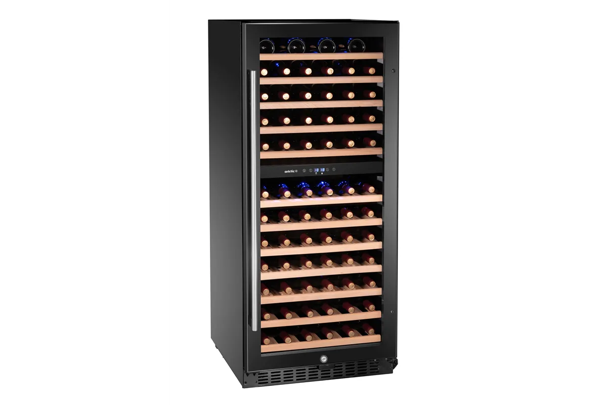 Lodówka do wina, 2-strefowa, 124 butelki, 265L, czarny, 570x595x1400mm Arktic 237120