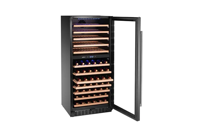 Lodówka do wina, 2-strefowa, 124 butelki, 265L, czarny, 570x595x1400mm Arktic 237120