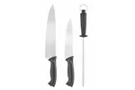 Zestaw noży z ostrzałką, czarny, 380mm HENDI 842683
