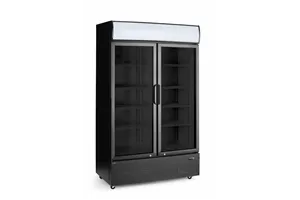 Lodówka barowa z podświetlanym panelem, 2-drzwiowa, 512L, czarny, 220-240V/510W, 1120x585x1900mm Arktic 236949