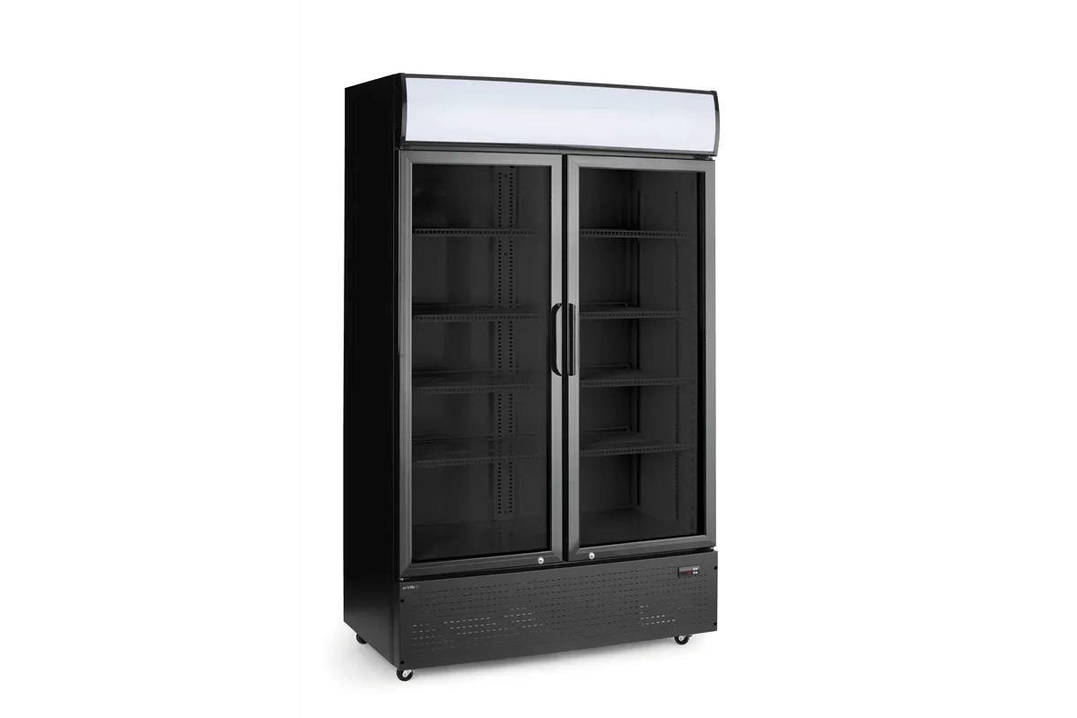 Lodówka barowa z podświetlanym panelem, 2-drzwiowa, 512L, czarny, 220-240V/510W, 1120x585x1900mm Arktic 236949