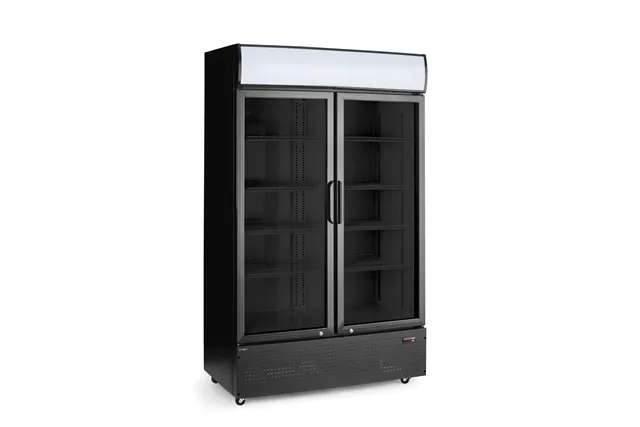 Lodówka barowa z podświetlanym panelem, 2-drzwiowa, 512L, czarny, 220-240V/510W, 1120x585x1900mm Arktic 236949