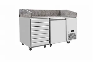 Stół chłodniczy do pizzy 1-drzwiowy z granitowym blatem, 125L, granitowy, 220-240V/250W, 1510x800x1000mm Arktic 237243