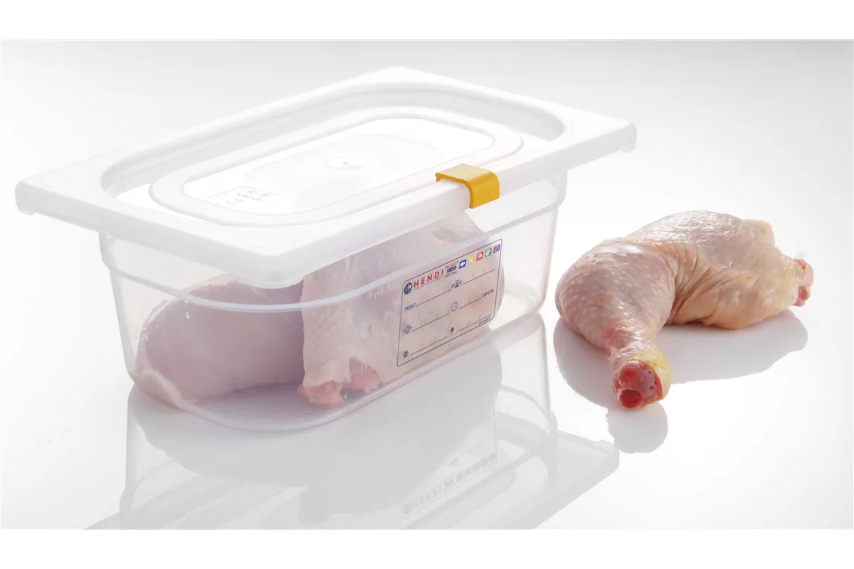 Klipsy do pojemników GN HACCP z polipropylenu, żółty, 12 szt HENDI 880685