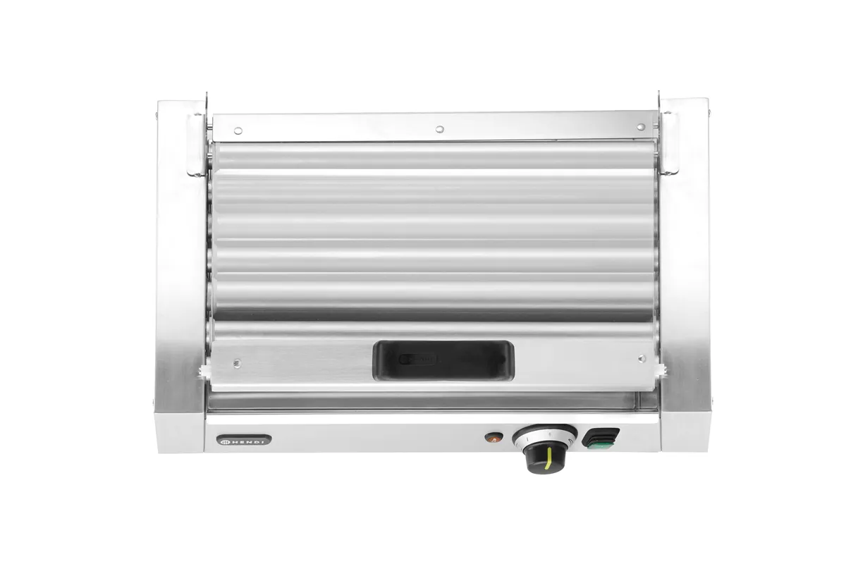 Podgrzewacz rolkowy do parówek jednostrefowy, z pokrywą, 7 rolek, 230V/620W, 566x375x259mm HENDI 268636