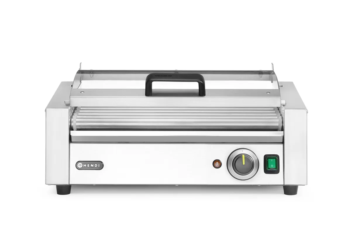 Podgrzewacz rolkowy do parówek jednostrefowy, z pokrywą, 9 rolek, 230V/790W, 566x450x259mm HENDI 268643