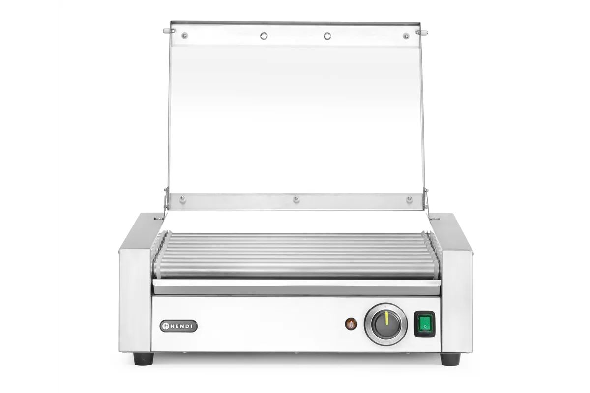 Podgrzewacz rolkowy do parówek jednostrefowy, z pokrywą, 9 rolek, 230V/790W, 566x450x259mm HENDI 268643