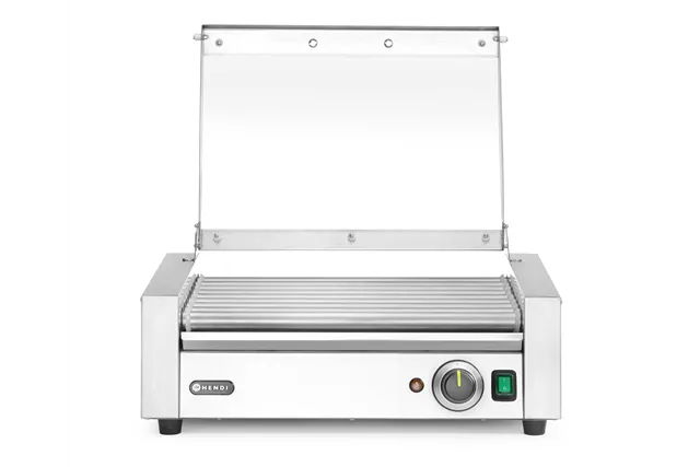 Podgrzewacz rolkowy do parówek jednostrefowy, z pokrywą, 9 rolek, 230V/790W, 566x450x259mm HENDI 268643