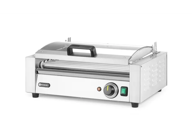 Podgrzewacz rolkowy do parówek jednostrefowy, z pokrywą, 9 rolek, 230V/790W, 566x450x259mm HENDI 268643