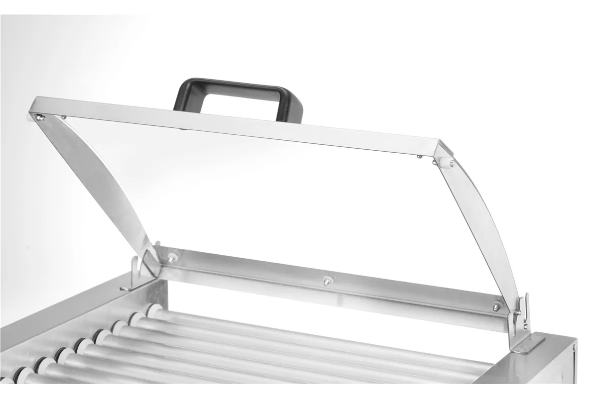Podgrzewacz rolkowy do parówek jednostrefowy, z pokrywą, 9 rolek, 230V/790W, 566x450x259mm HENDI 268643