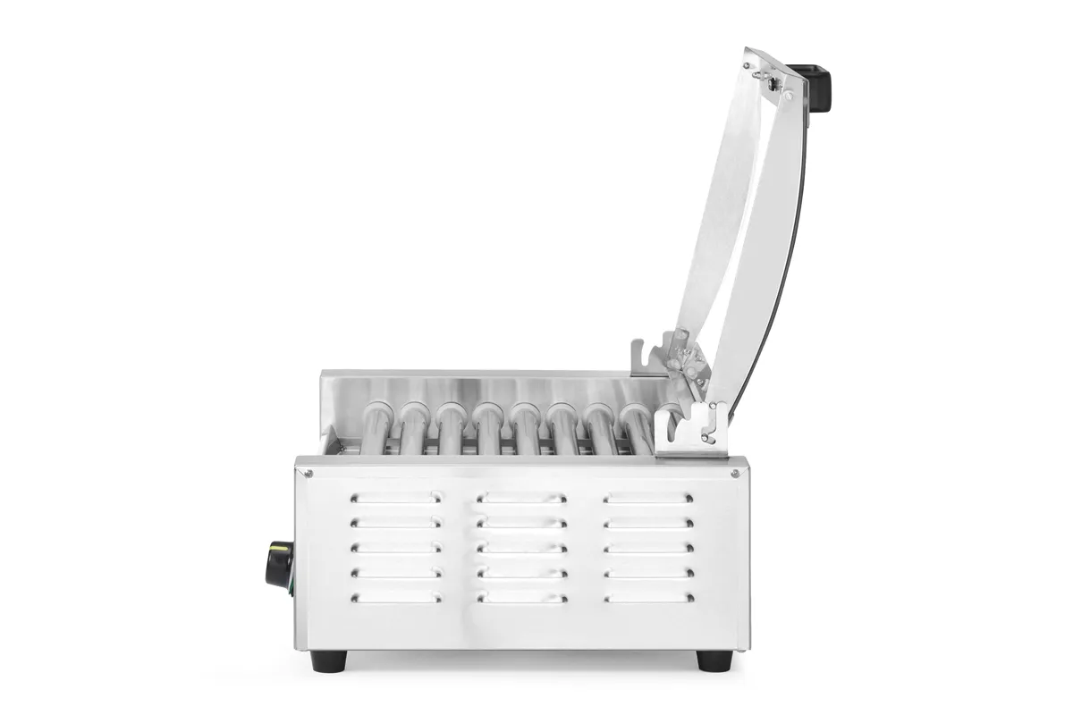 Podgrzewacz rolkowy do parówek jednostrefowy, z pokrywą, 9 rolek, 230V/790W, 566x450x259mm HENDI 268643