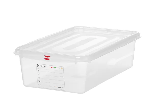 Pojemnik GN 1/1 z polipropylenu, GN 1/1, 21L, transparentny, 530x325x150mm, Prostokątny HENDI 873359