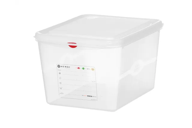 Pojemnik GN 1/2 z polipropylenu, GN 1/2, 12,5L, transparentny, 325x265x200mm, Prostokątny HENDI 873281