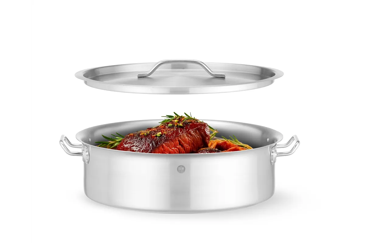 Garnek niski z pokrywką, 10,8L, ⌀360x110mm, Okrągły HENDI 836521