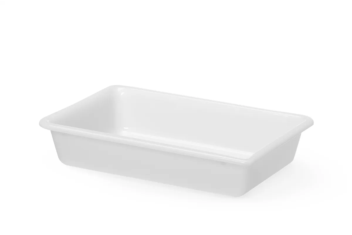 Płaski pojemnik do panierowania, 3L, biały, 340x235x70mm, Prostokątny HENDI 873410