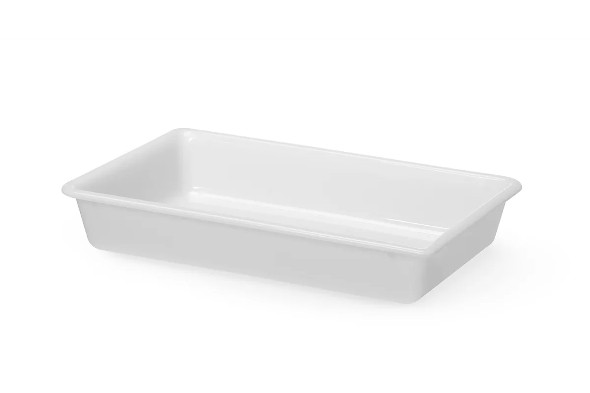 Płaski pojemnik do panierowania, 6L, biały, 430x285x75mm, Prostokątny HENDI 873427