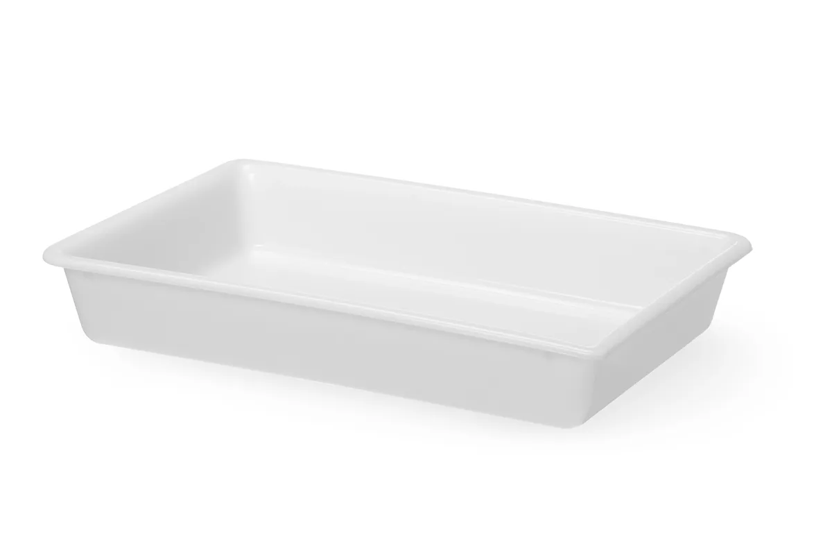 Płaski pojemnik do panierowania, 8L, biały, 480x330x80mm, Prostokątny HENDI 873434
