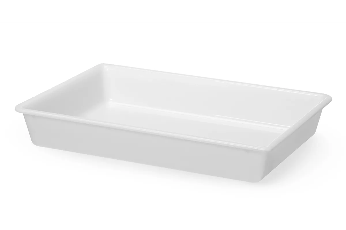 Płaski pojemnik do panierowania, 12L, biały, 535x385x85mm, Prostokątny HENDI 873441