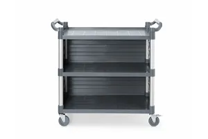 Wózek kelnerski 3-półkowy z polipropylenu, duży, Zawiera boczne panele, 1010x500x960mm AmerBox 816271