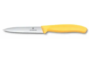Nóż do jarzyn z ząbkowanym ostrzem, żółty, 212mm Victorinox 6.7738.C1