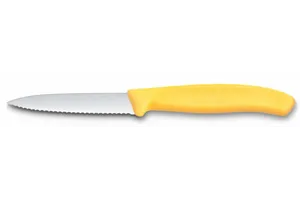 Nóż do jarzyn z ząbkowanym ostrzem, żółty, 190mm Victorinox 6.7638.C1
