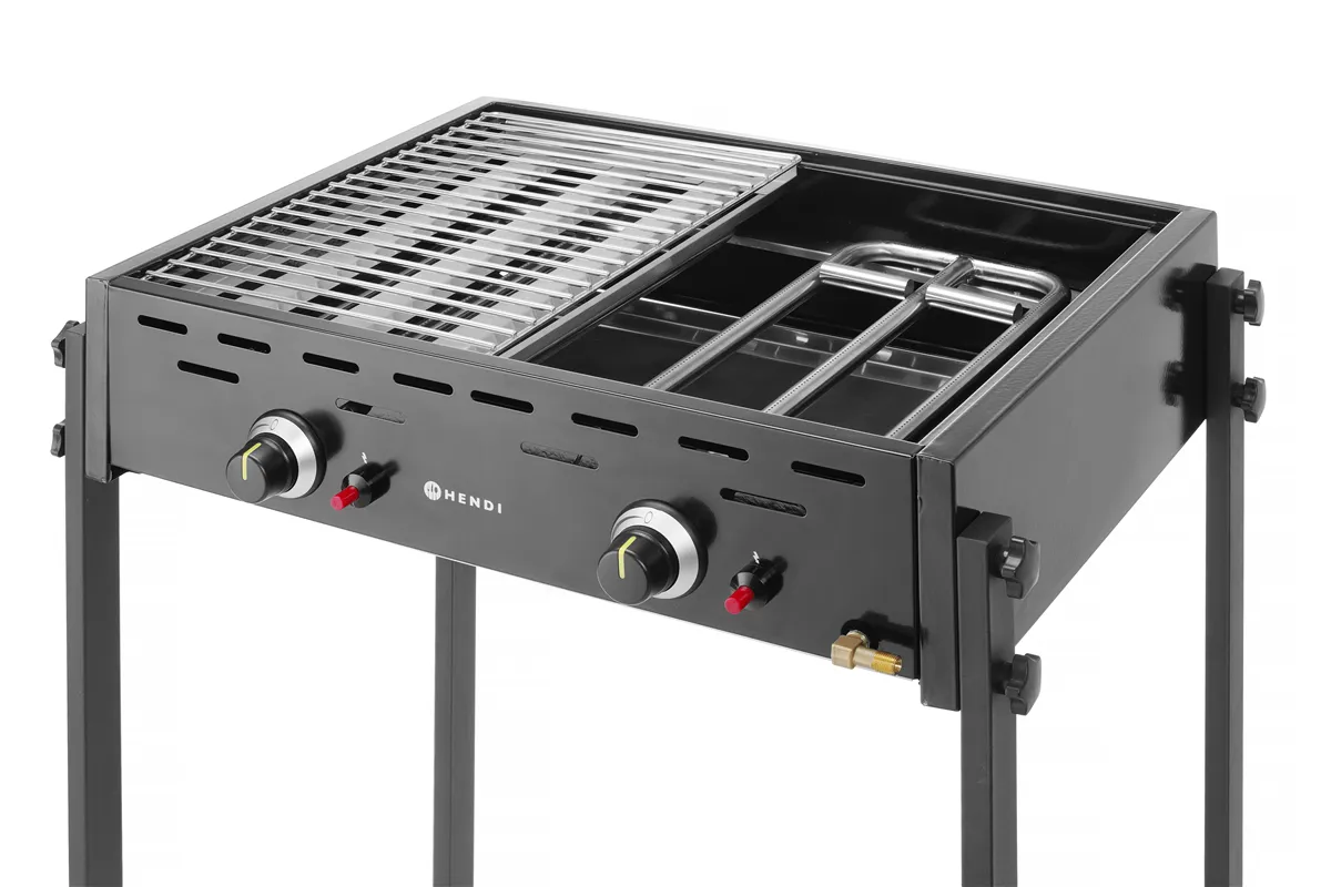 Roast-Master Pro Black Grill gazowy, czarny, 11,6kW, 790x560x900mm HENDI 148822