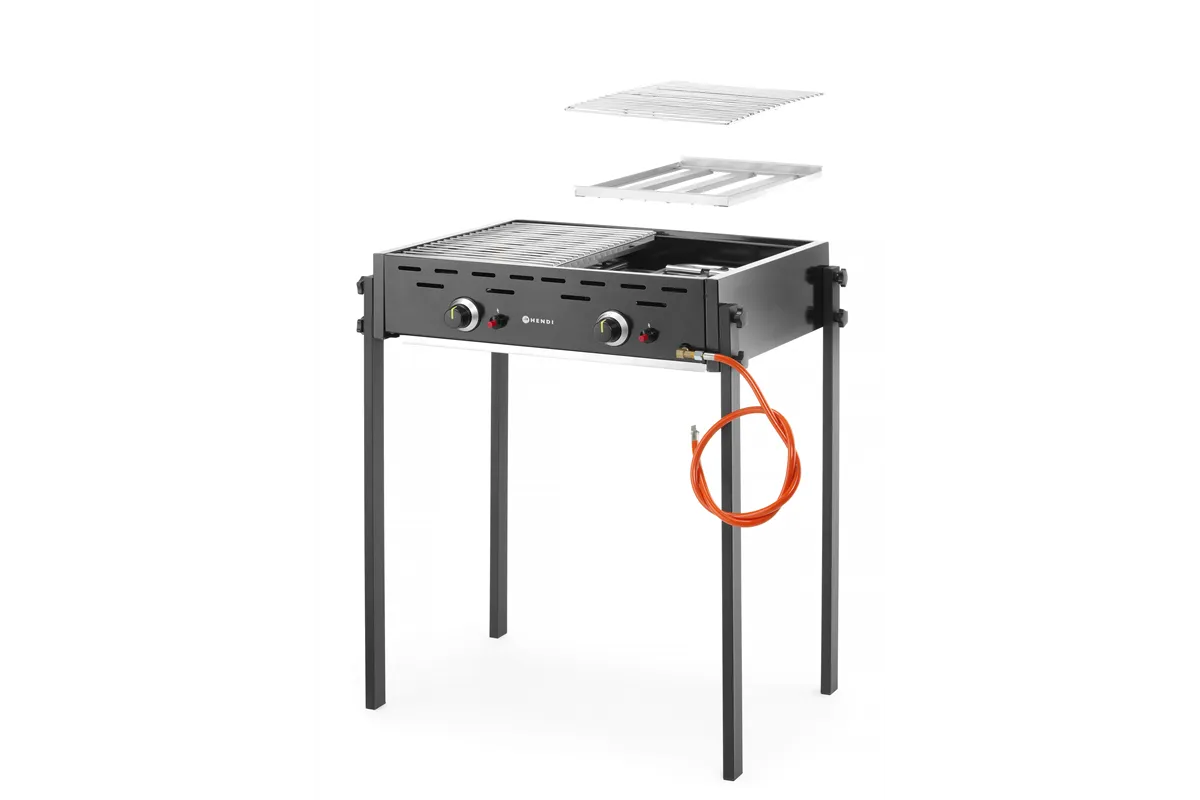Roast-Master Pro Black Grill gazowy, czarny, 11,6kW, 790x560x900mm HENDI 148822