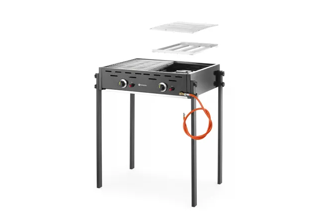 Roast-Master Pro Black Grill gazowy, czarny, 11,6kW, 790x560x900mm HENDI 148822