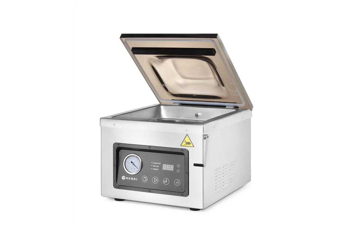 Pakowarka próżniowa komorowa, Profi Line, listwa zgrzewająca 300 mm, 230V/950W, 367x425x364mm HENDI 201435