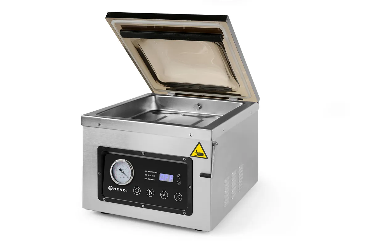 Pakowarka próżniowa komorowa, Profi Line, listwa zgrzewająca 300 mm, 230V/950W, 367x425x364mm HENDI 201435