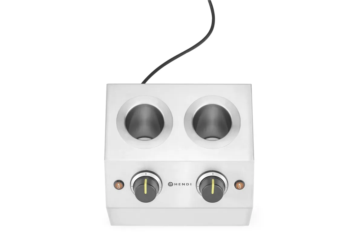 Podgrzewacz do sosów podwójny, 1,3L, 220-240V/400W, 270x223x282mm HENDI 201725