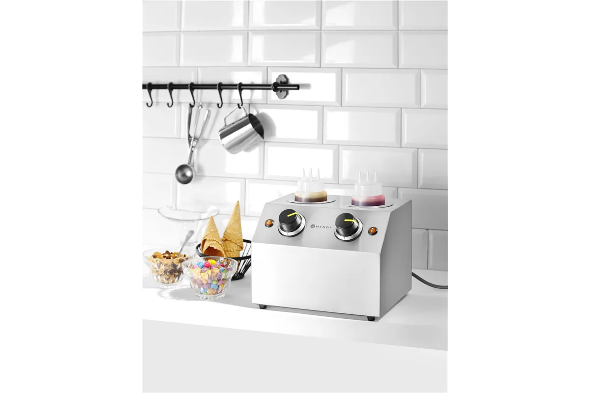 Podgrzewacz do sosów podwójny, 1,3L, 220-240V/400W, 270x223x282mm HENDI 201725