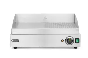 Płyta grillowa w połowie żebrowana, Profi Line, 1/2 gładka, 1/2 ryflowana, 230V/2400W, 527x404x233mm HENDI 203156